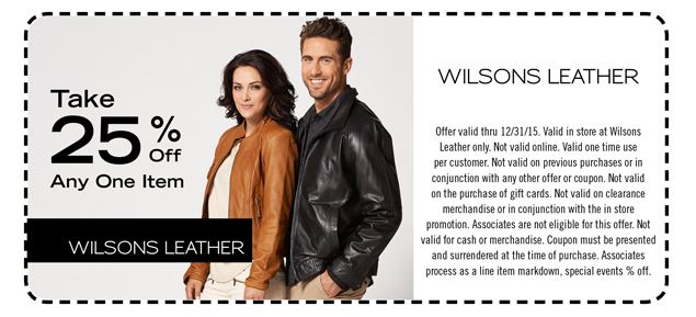 Wilsons Leather Coupons In Store & Online (Printable Coupons & Codes)